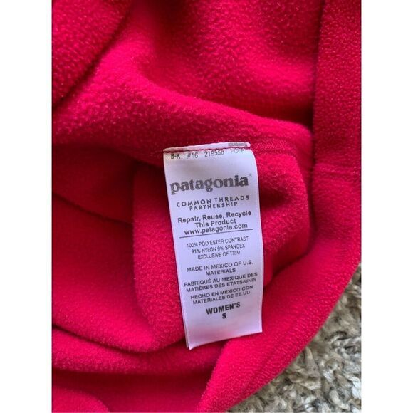 Patagonia BASIN TRAIL BRIGHT PINK ZIP Fleece Jacket Coat womens S - Picture 7 of 7